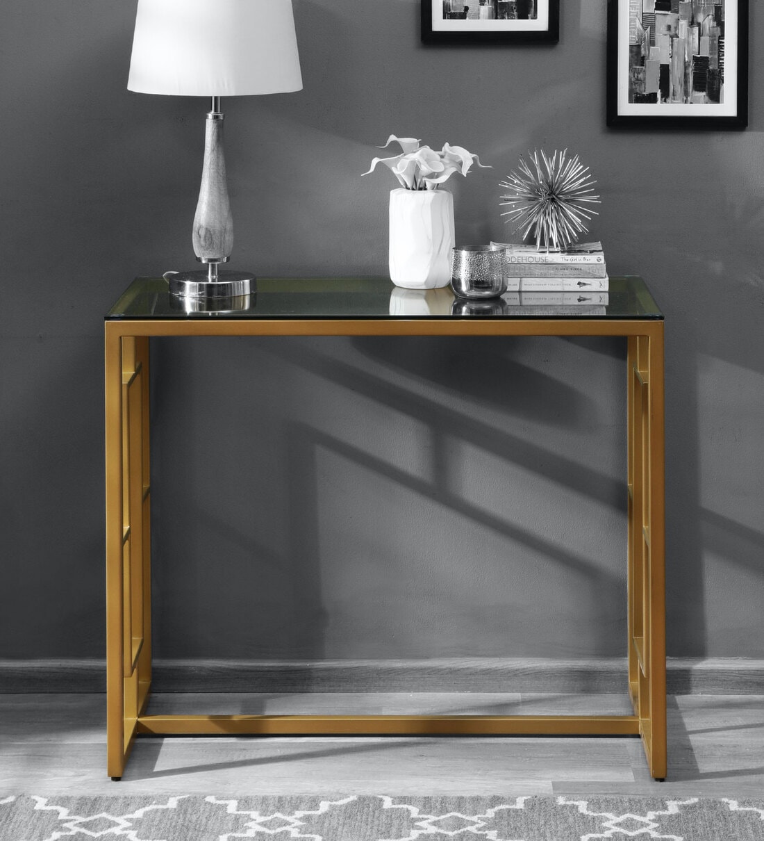 Buy Julian Console Table In Golden Colour CasaCraft at 27 OFF by