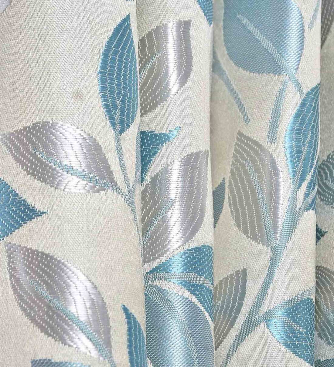 Buy Jute 5 Feet Blackout Window Curtain in Blue Color by COMFIDELITAS