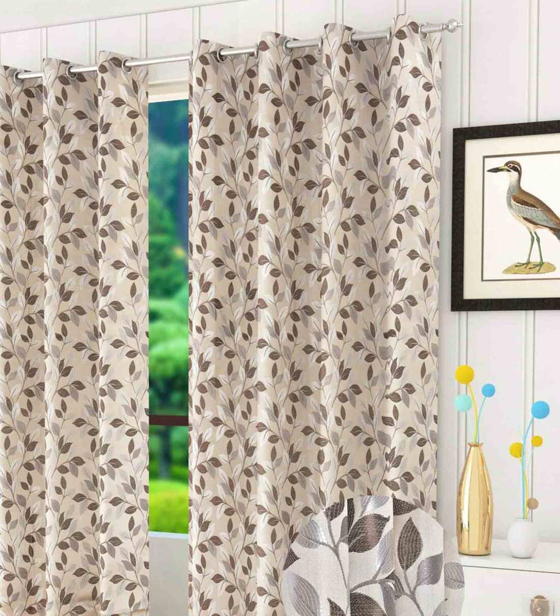 Black - Cotton Door Pochampally Ikat Curtain (7 x 3 Feet) 11
