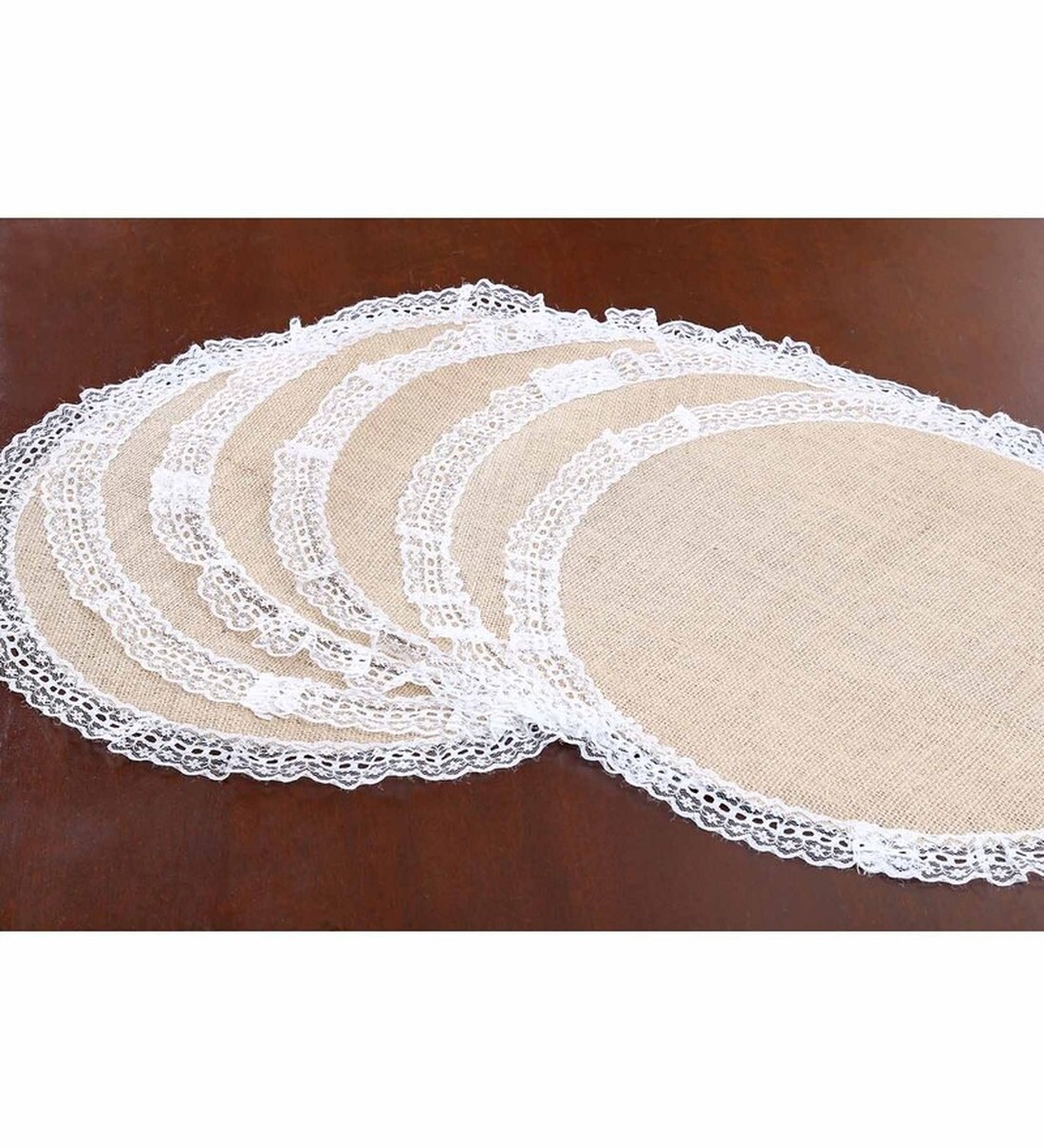 Buy Solid Beige Jute 14 X 14 Inches Placemats (Set of 6) by My Gift Booth Online Placemats