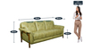 Jupiter Fabric 3 Seater Sofa in Light Green Colour