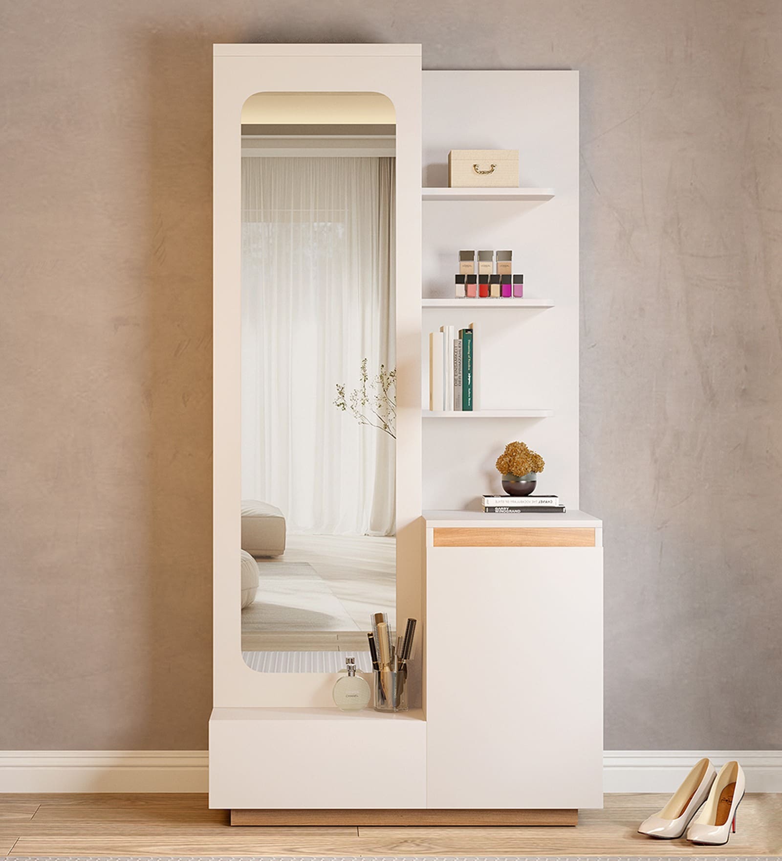 Juda Dressing Unit With Storage In White Finish