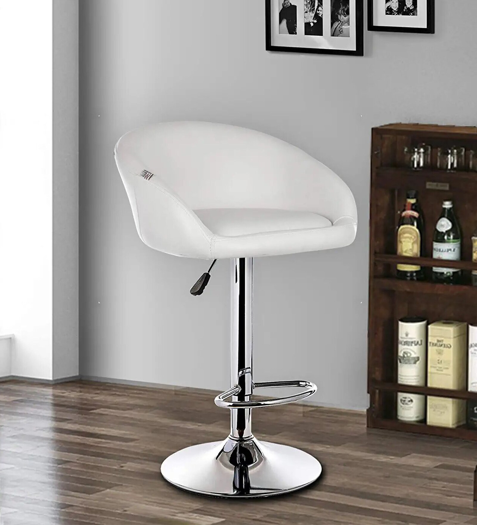 Judith Office Bar Stool Chair In White Colour