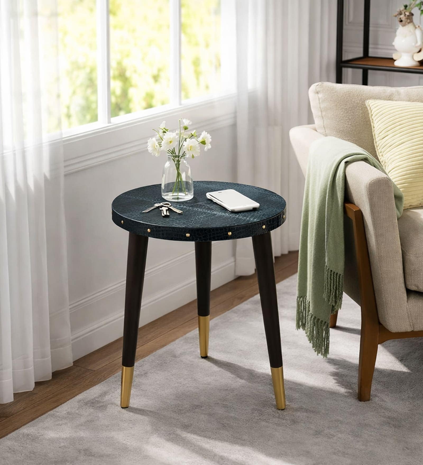 Juhe End Table In Green Colour