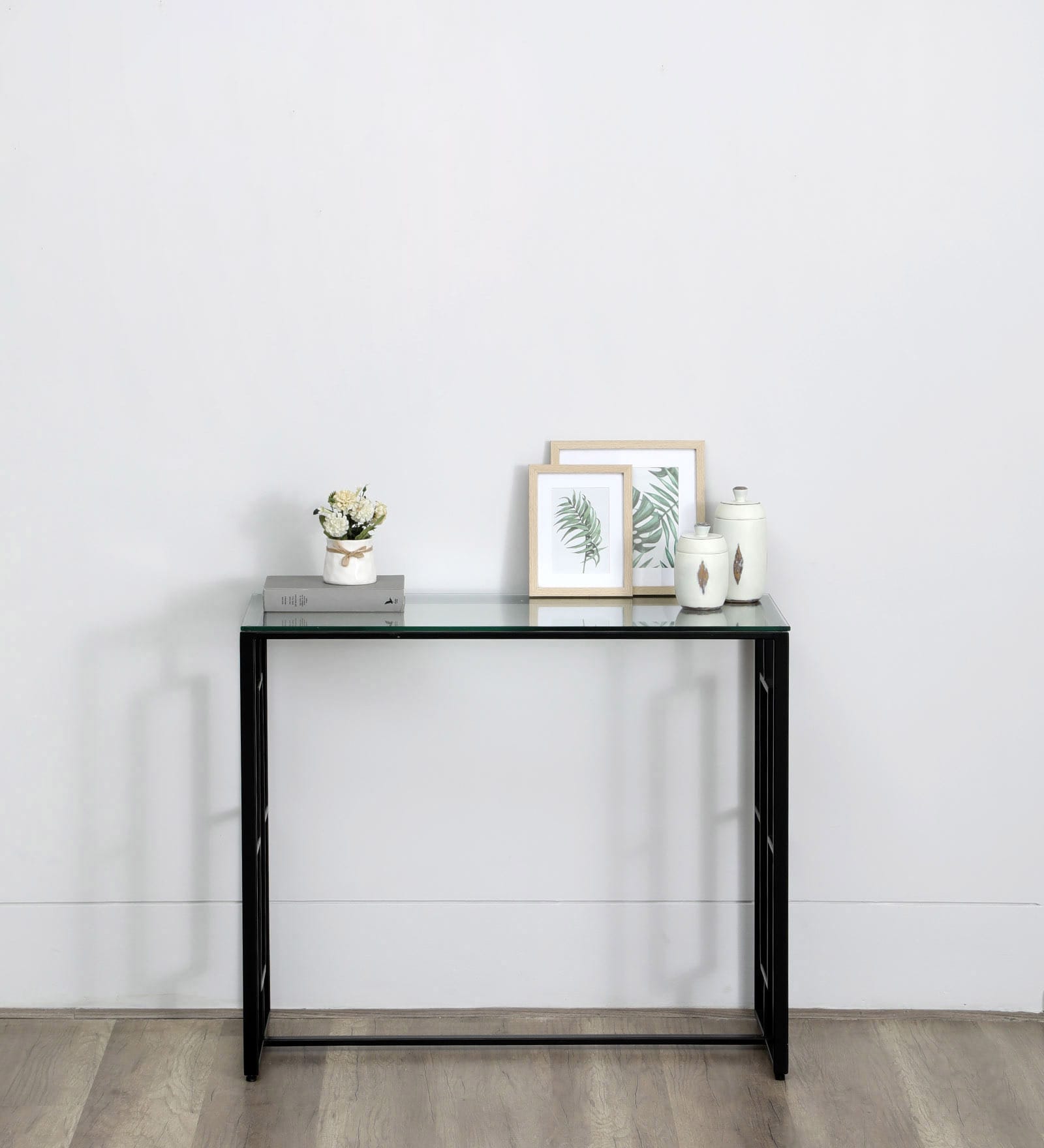 Julian Metal Console Table In Black Finish