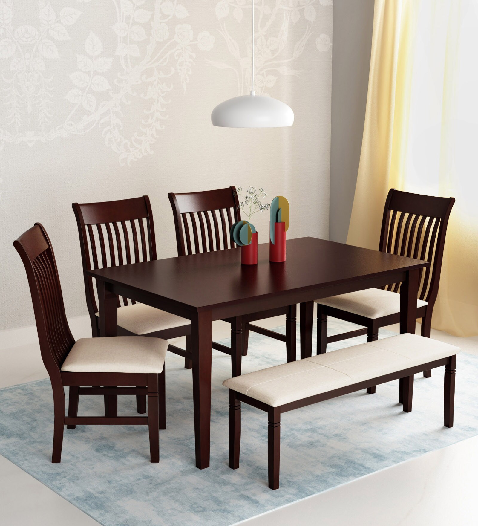 Julieta 6 Seater Dining Set in Cappuccino Finish