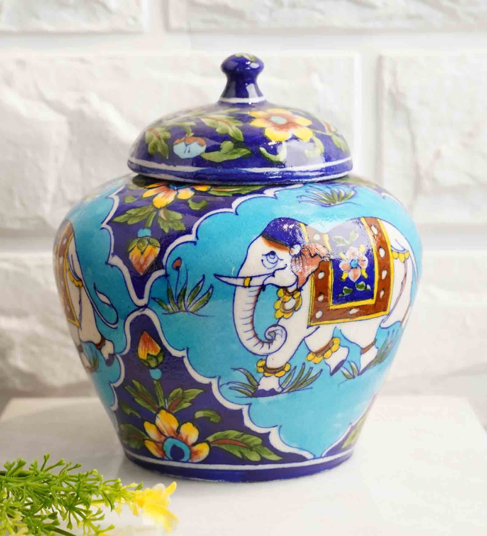 Jumbo Pottery Ceramic Handpainted Jar
