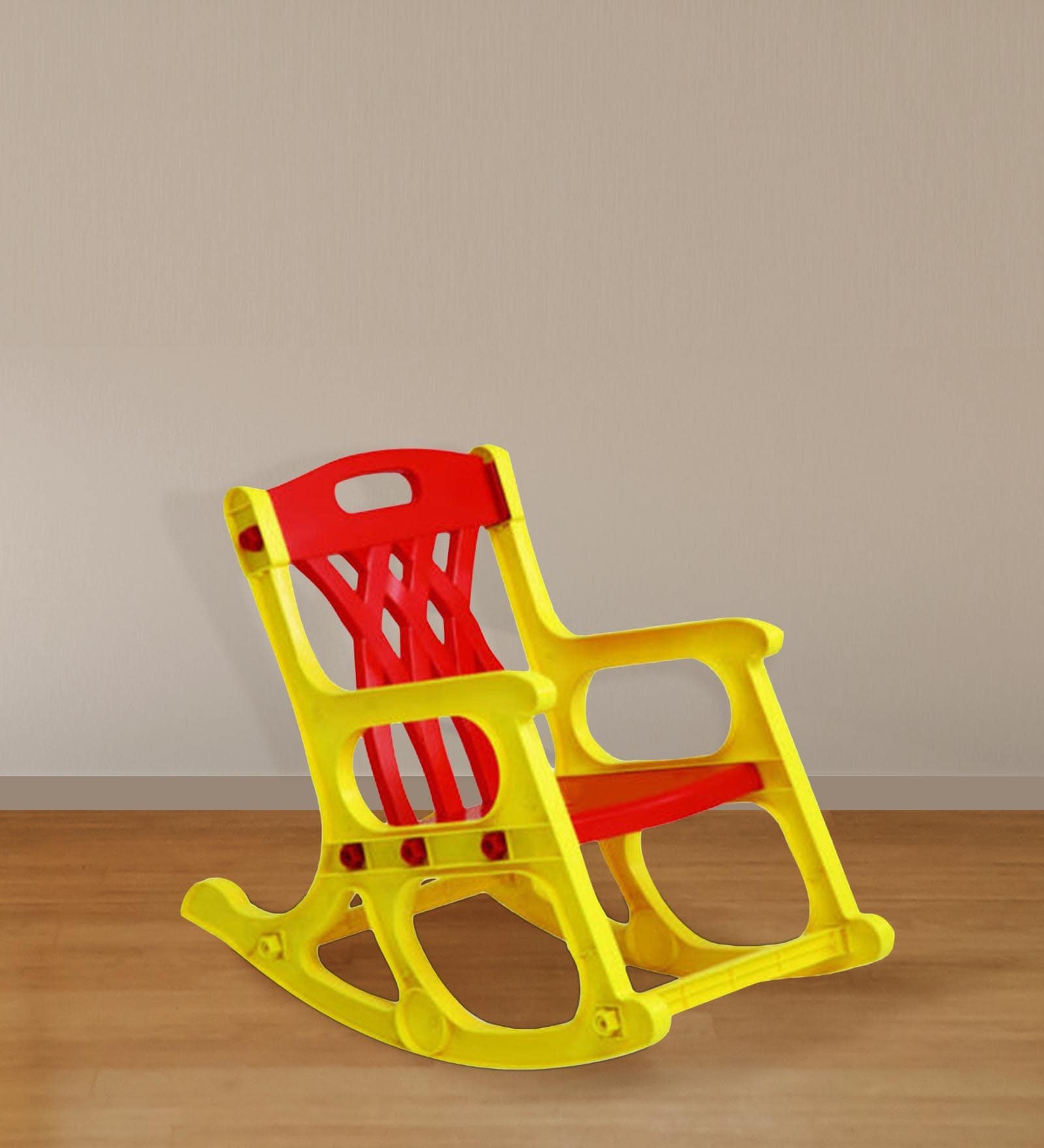 Toy Jungle Kid's Rocking Chair in Yellow & Red Colour