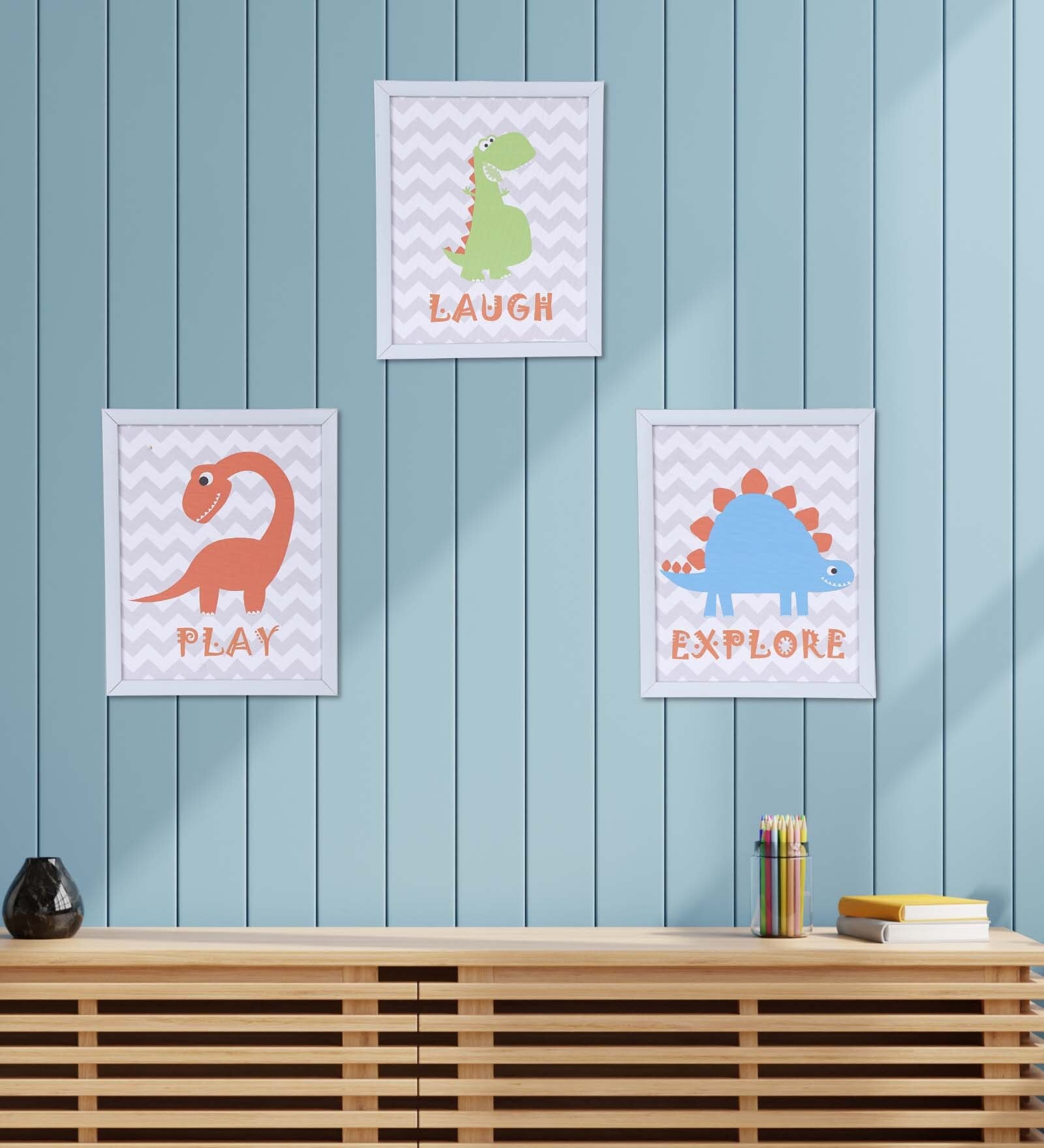 Jungle Multicolour Canvas Set Of 3 Wall Art