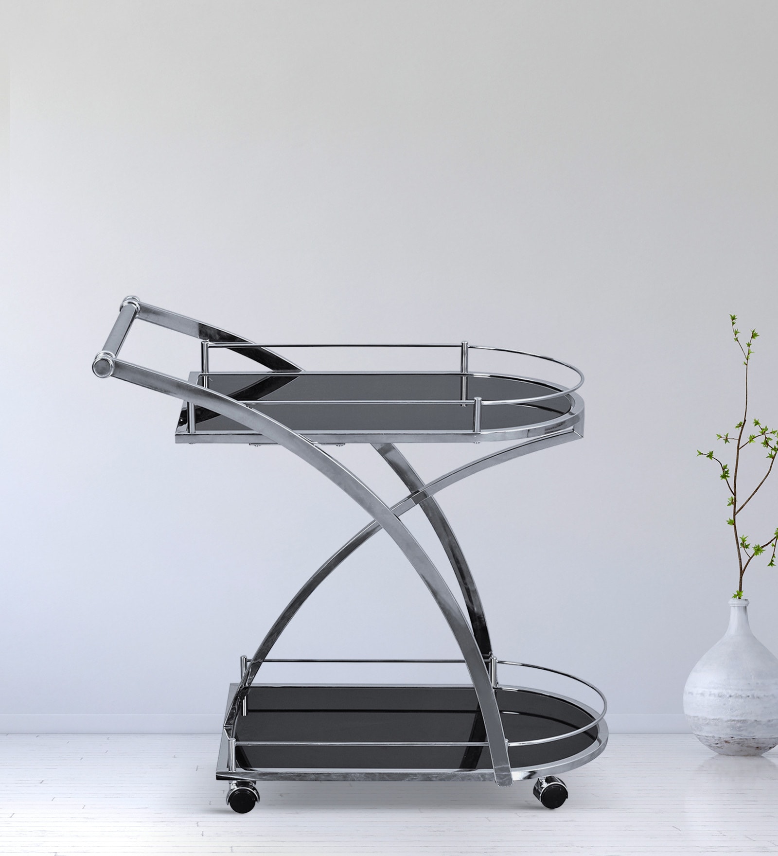 Juniper Metal Bar Trolley in Black Colour