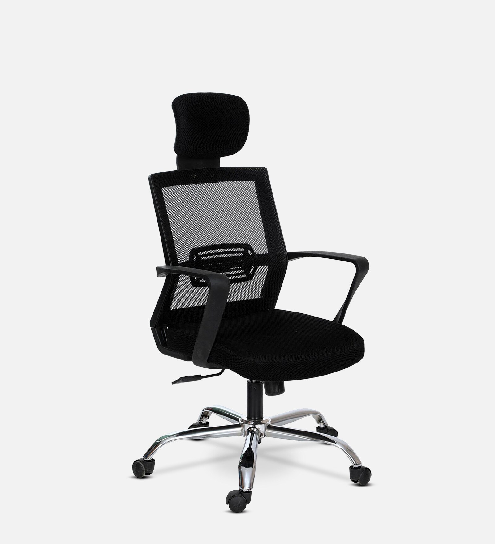 Buy Jupiter Ergonomic Chair with Headrest in Black Colour by Luxome