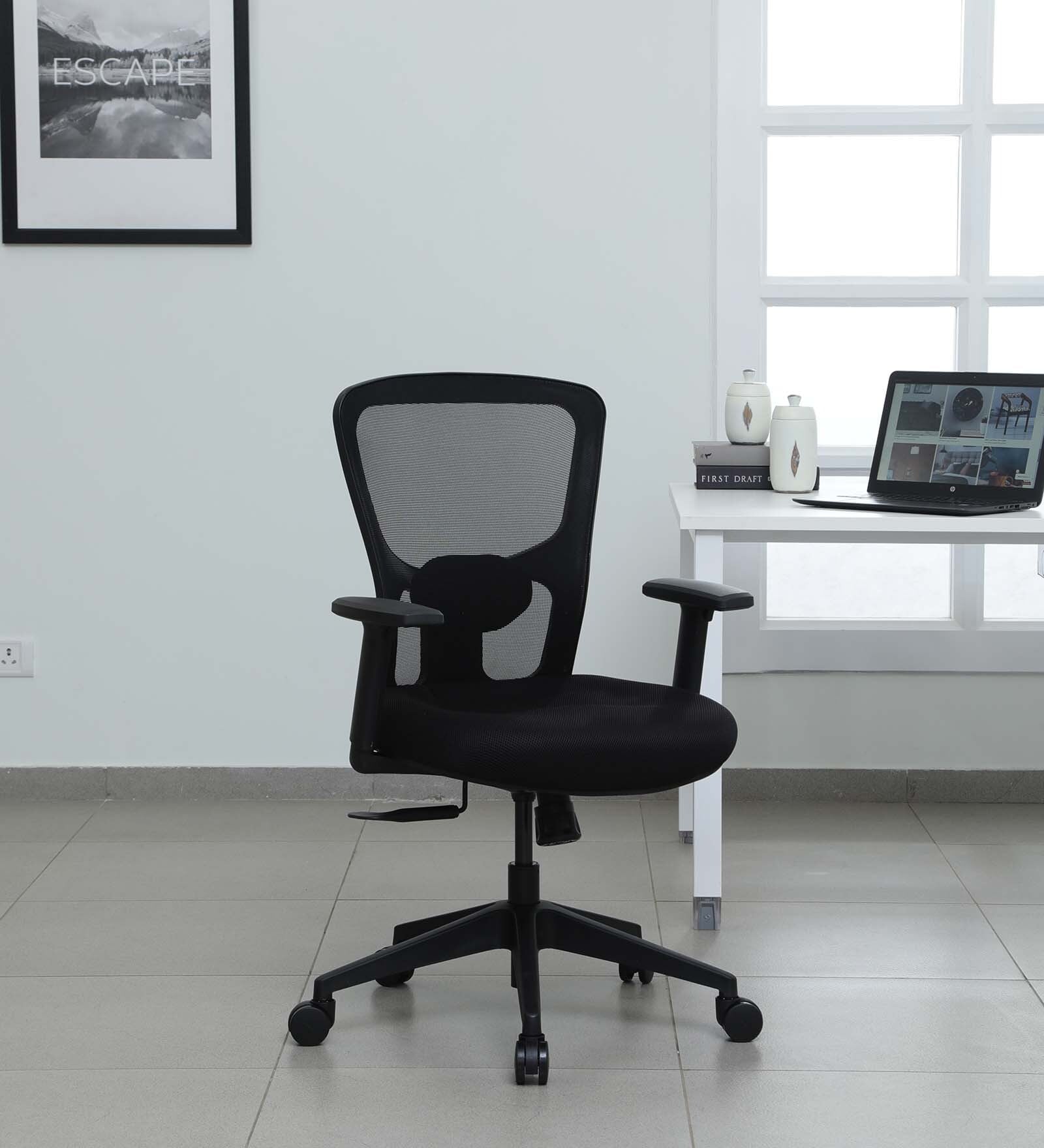Jupiter-Go Breathable Mesh Ergonomic Chair in Black Colour