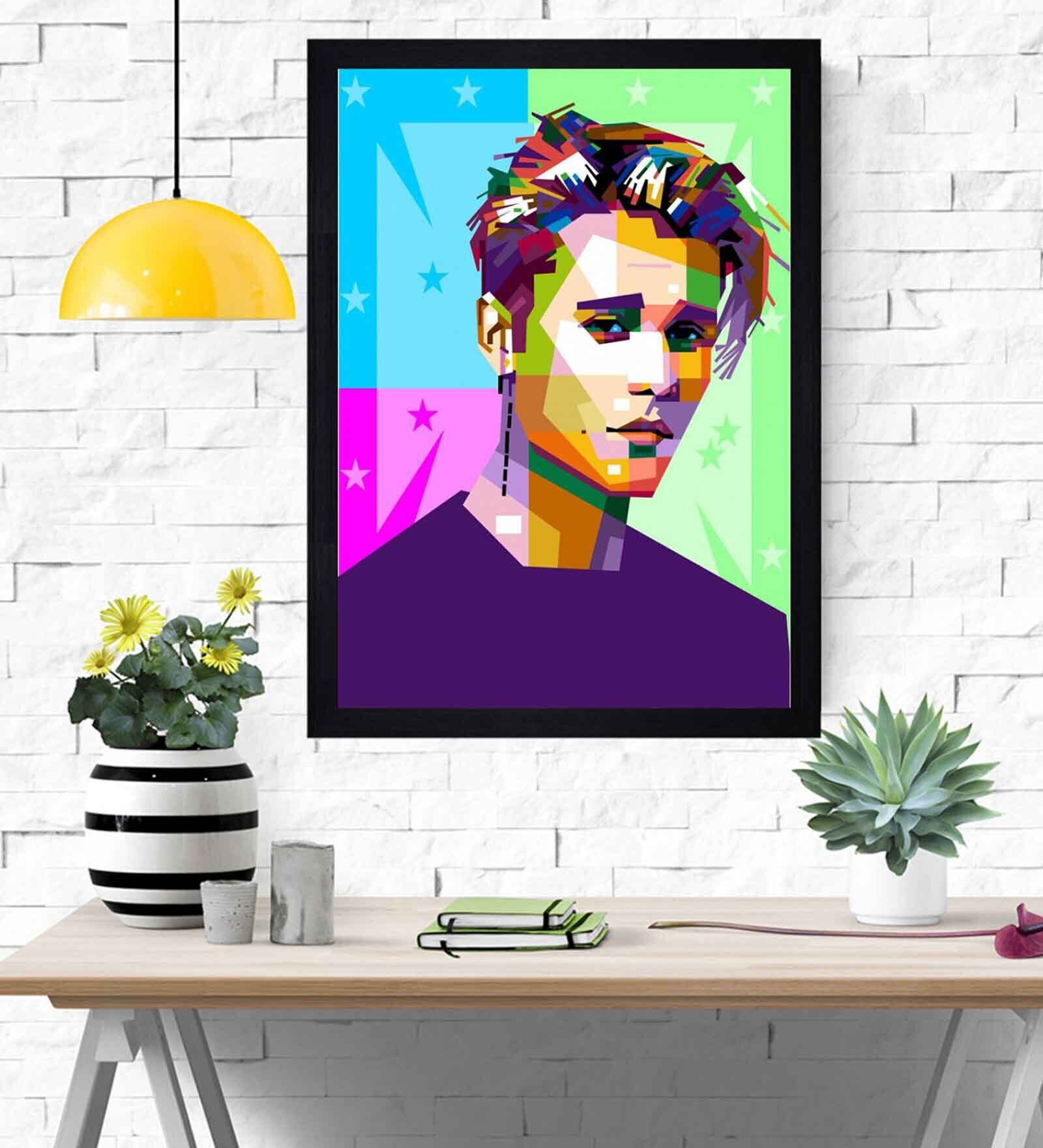 Justin Bieber Texture Paper Framed Art Print