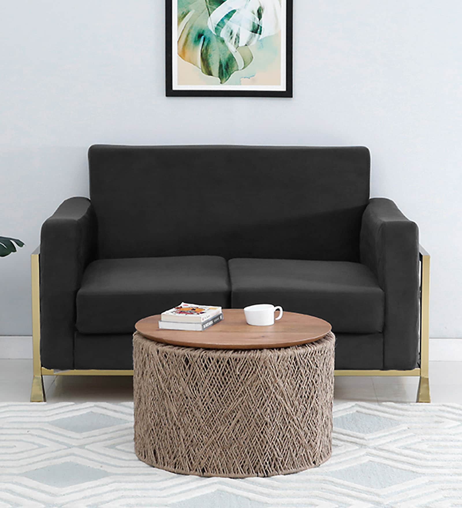 Buy Jutsy Round Coffee Table with Natural Jute Mesh at 6% OFF by Bohemiana from Pepperfry ...