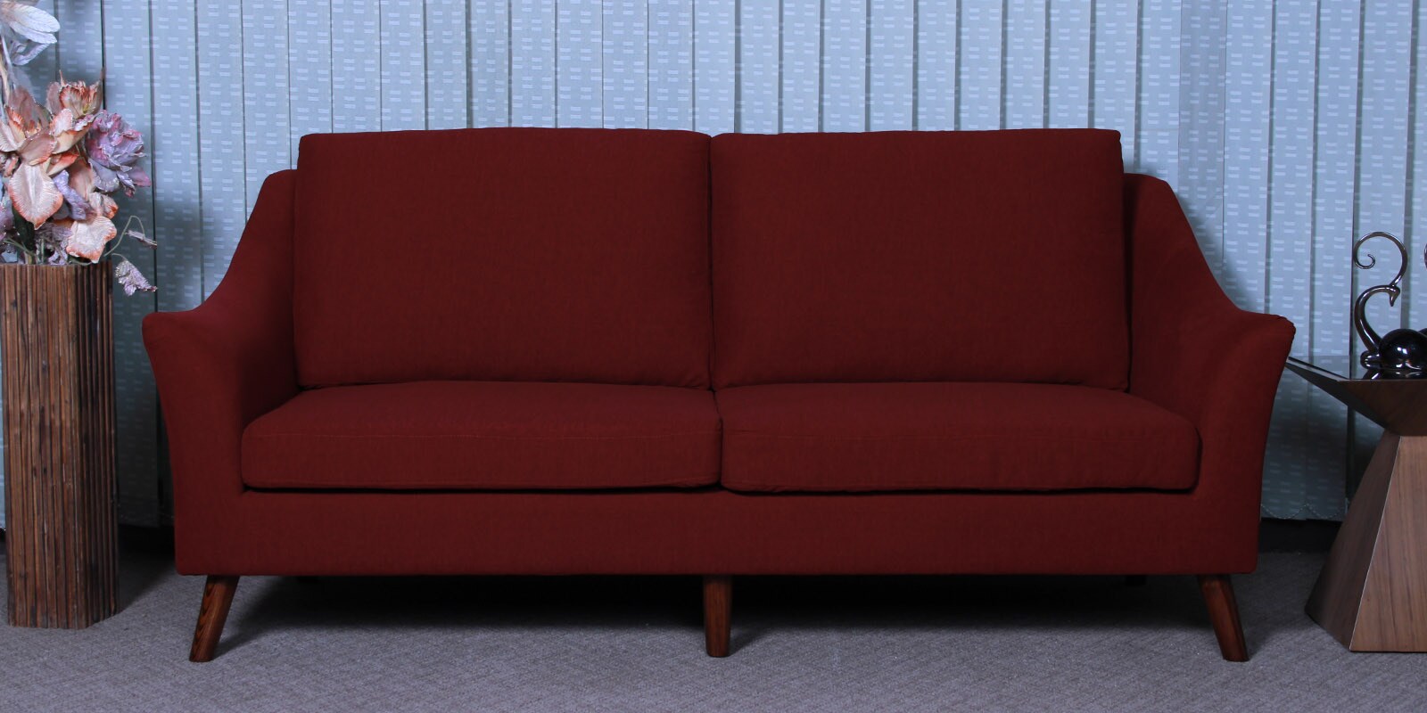 Juan 3 Seater Sofa in Garnet Red Colour