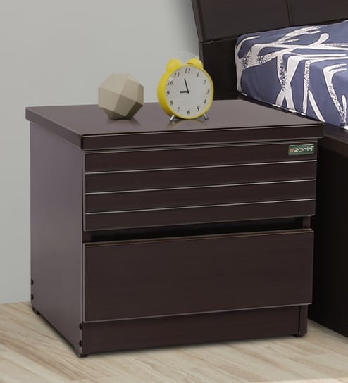 Buy Juba Bedside Table In Dark Brown Colour By Zorin Online