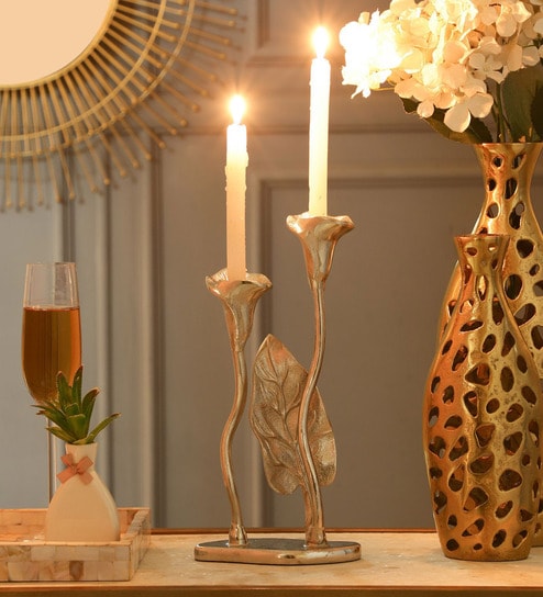 Jules Double Aluminium Candle Holder