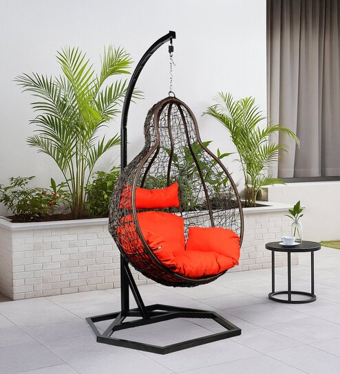 Matterhorn Wicker Swing In Brown Finish