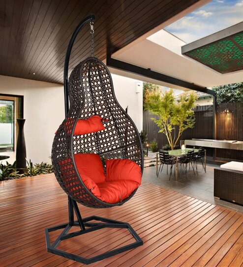 Jungfrau Wicker Swing In Black Finish