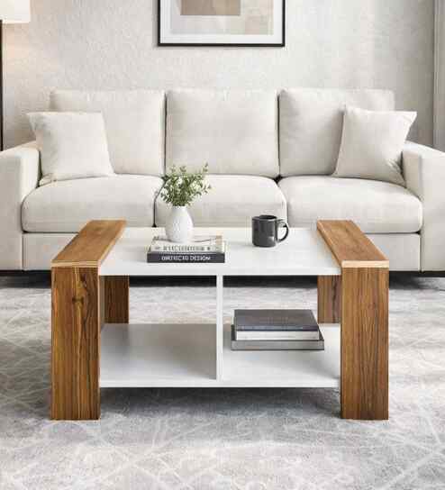 Jupiter Coffee Table In Frosty White & Four Season Dark Finish