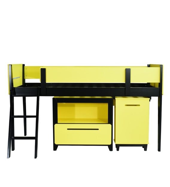 Buy Juan Martin Study Loft Bed in Yellow and Black CasaCraft By