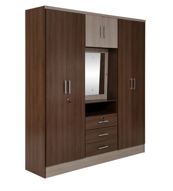 Buy Julieta 7 Door Wardrobe in Light Walnut Finish by Evok Online 4