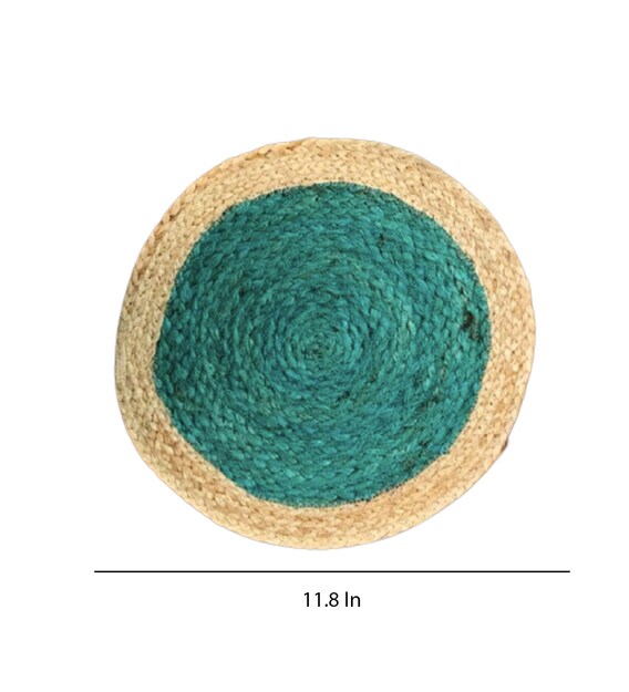 Buy Jute Green 30 CM Diameter Round Placemat (Set of 2) by Jasmey Homes