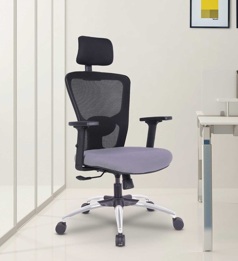 Buy Jupiter Breathable Mesh Ergonomic Chair in Black & Grey Colour with ...