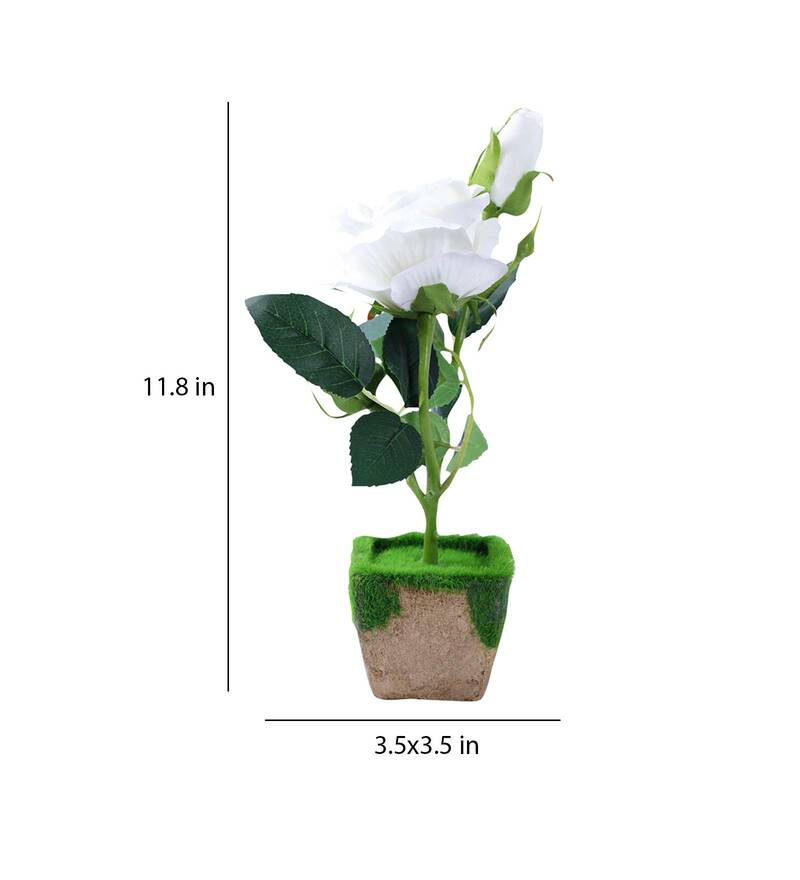 Buy Julia White Colour Resin Artificial Flower Pot by A Vintage Affair