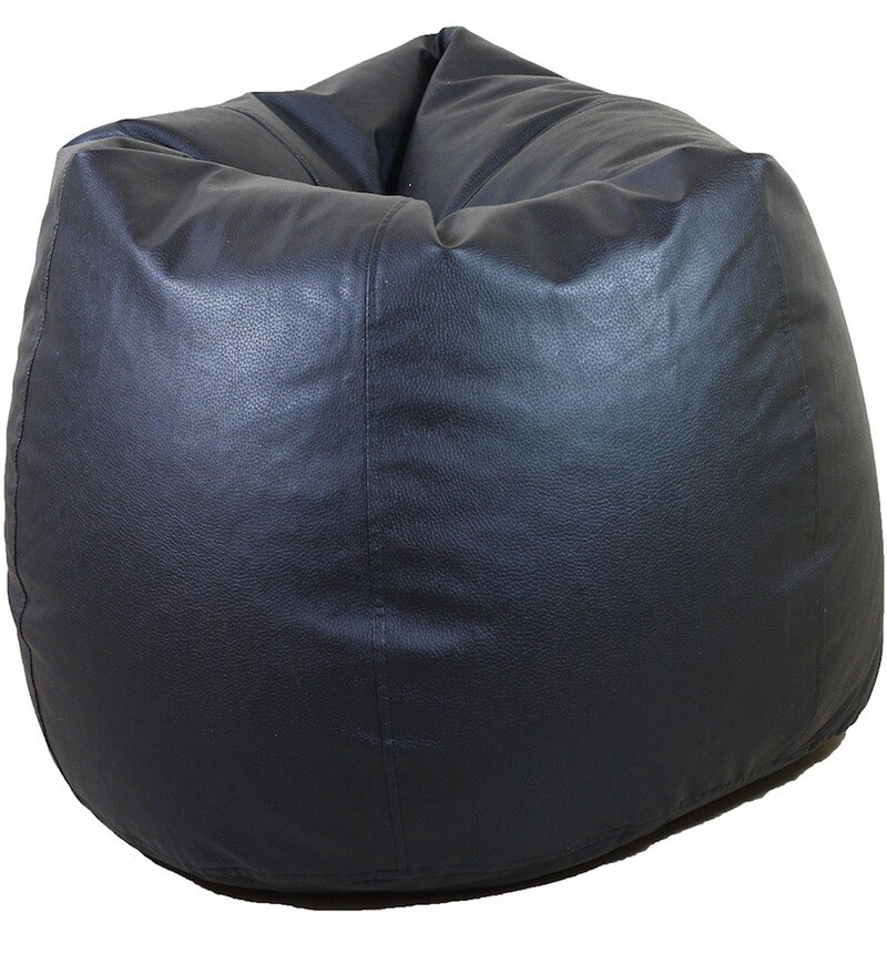 Buy Classic XXXL Bean Bag with Beans in Black Colour by Orka Online
