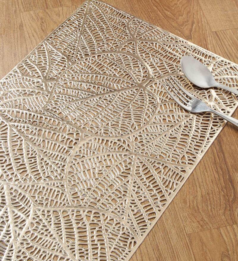 Buy Junique design Table Mats in Gold Color (Set of 6) by Hosta Homes