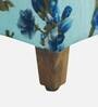 Sisak Fabric Foot Stool in With Blue Floral Print