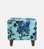 Sisak Fabric Foot Stool in With Blue Floral Print