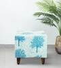 Sisak Fabric Foot Stool in With White Print