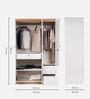 Juda 3 Door Wardrobe In Frosty White Finish