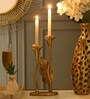 Jules Double Gold Aluminium Candle Holder