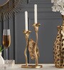 Jules Double Gold Aluminium Candle Holder