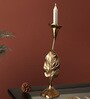 Jules Leaves Large Gold Aluminium Candle Holder