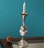 Jules Leaves Medium Silver Aluminium Candle Holder