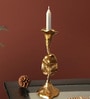 Jules Leaf Small Gold Aluminium Candle Holder