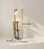 Julia Wooden Shelf Floor Lamp with Wooden Shade & Brown Base