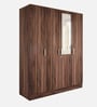 Julian 4 Door Wardrobe in Walnut Finish with Mirror