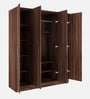 Julian 4 Door Wardrobe in Walnut Finish with Mirror