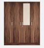 Julian 4 Door Wardrobe in Walnut Finish with Mirror
