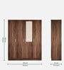 Julian 4 Door Wardrobe in Walnut Finish with Mirror