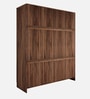 Julian 4 Door Wardrobe in Walnut Finish with Mirror