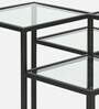 Julian Square Metal Coffee Table In Black Colour With Glass Top