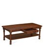 Juliet Solid Wood Center Table With Drawer & Shelf Storage In Light Antique Colour