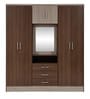 Julieta 4+ Door Wardrobe in Light Walnut Finish with Mirror