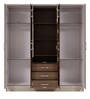 Julieta 4+ Door Wardrobe in Light Walnut Finish with Mirror
